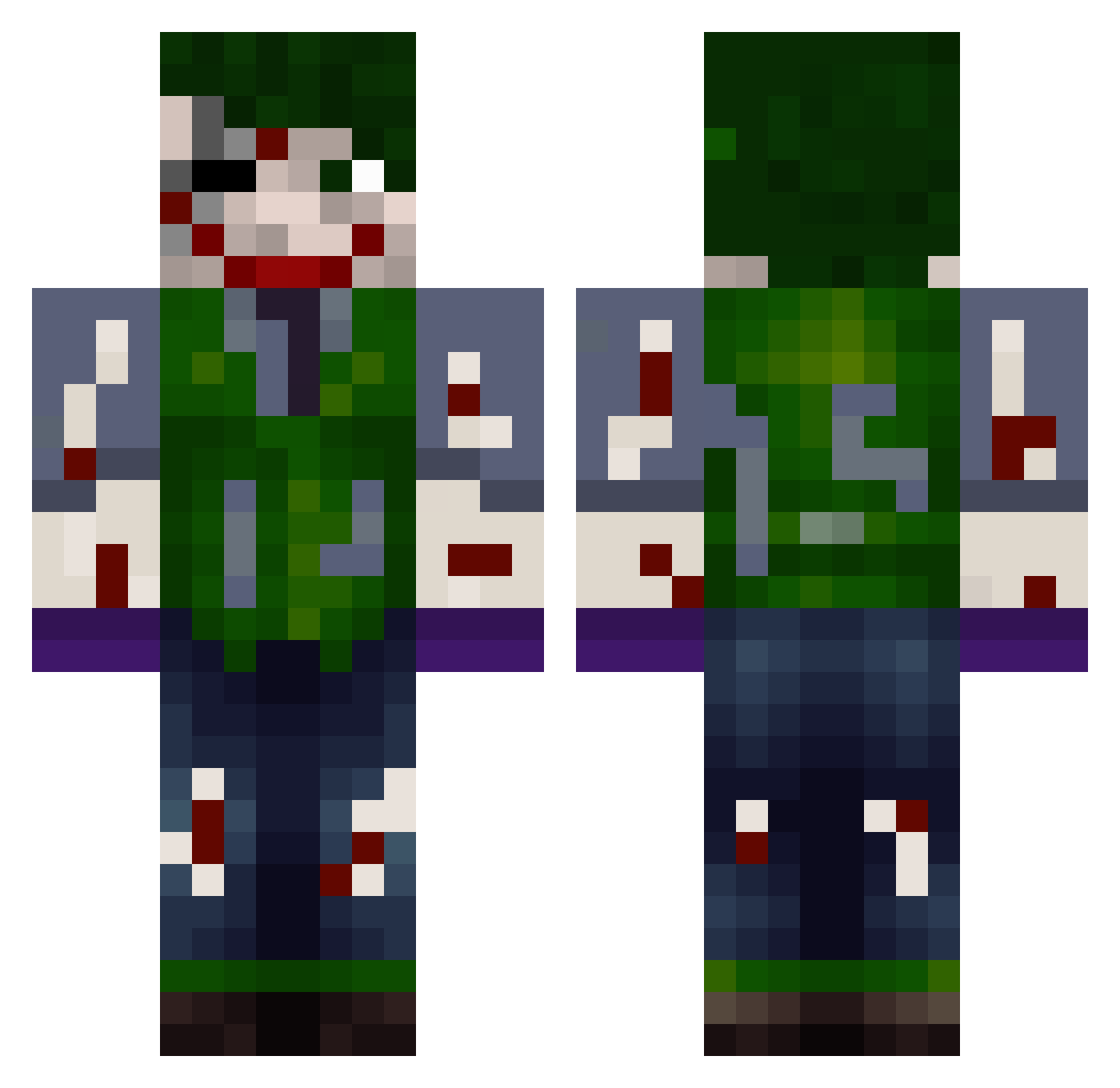 Negativism Minecraft skin, front and back view