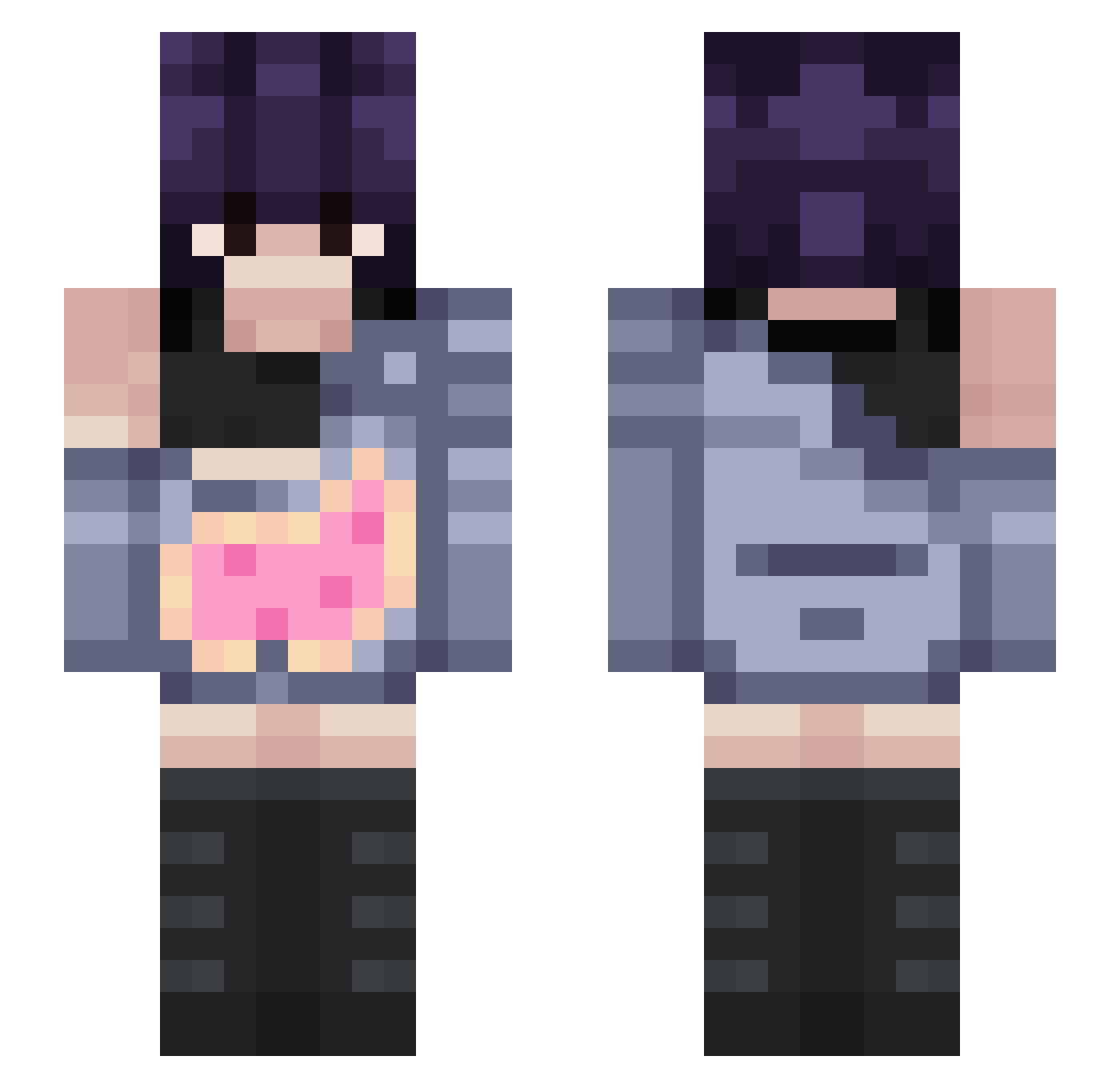 scenekid13 Minecraft skin, front and back view