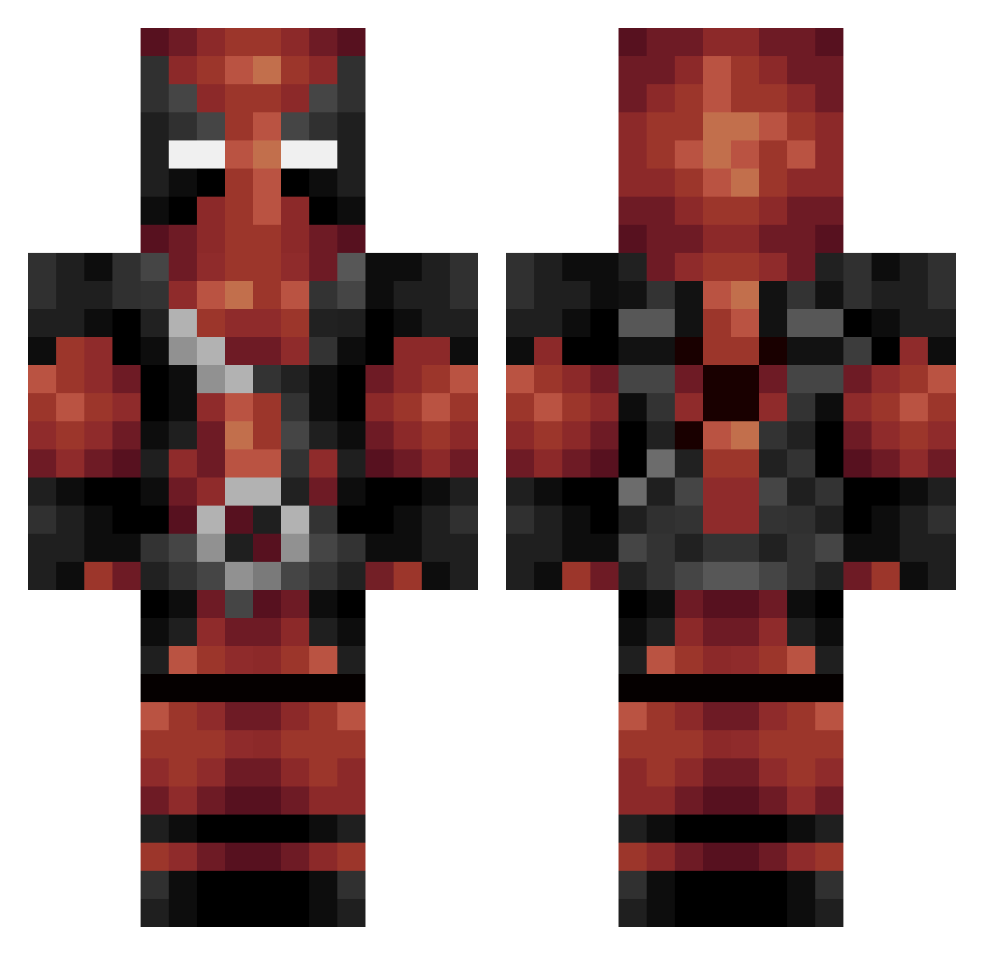 Psychoman2016 Minecraft skin, front and back view