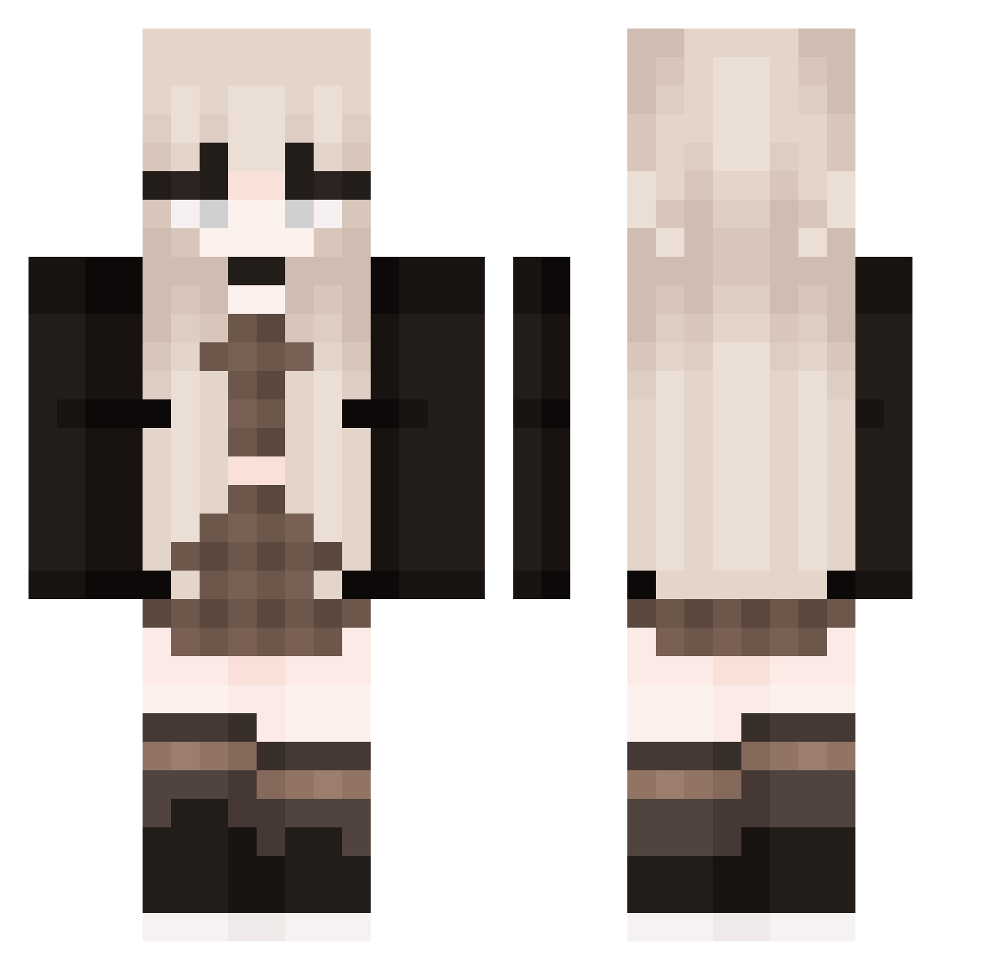 MxnP Minecraft skin, front and back view