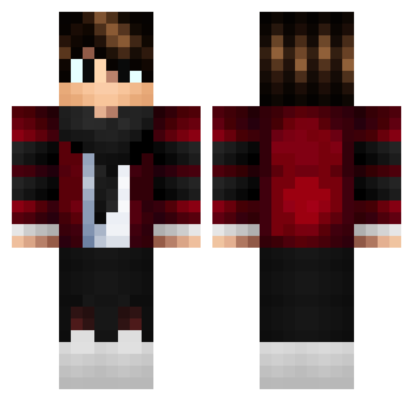 Swiftyskywalker Minecraft skin, front and back view