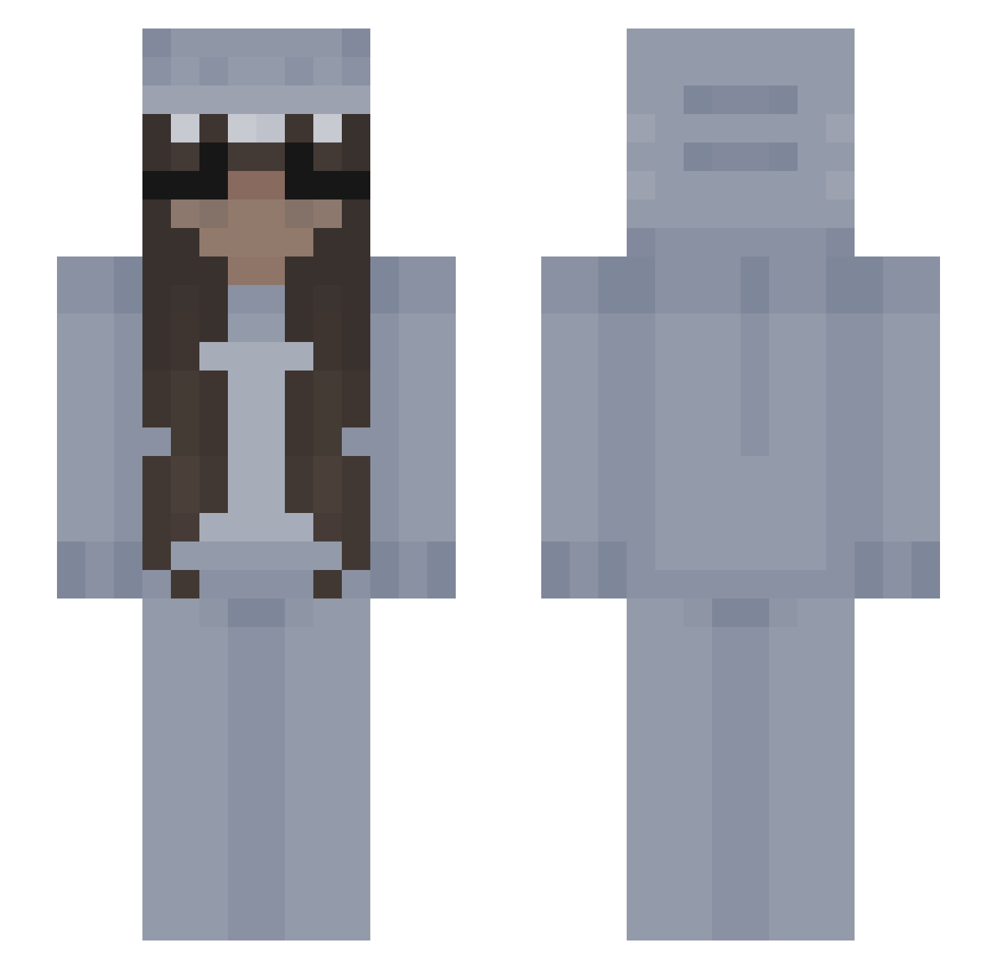 tess7 Minecraft skin, front and back view