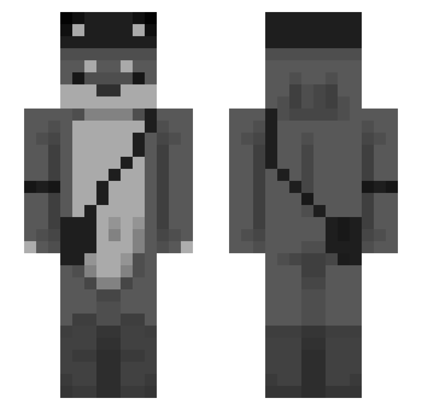plushPsycho Minecraft skin, front and back view