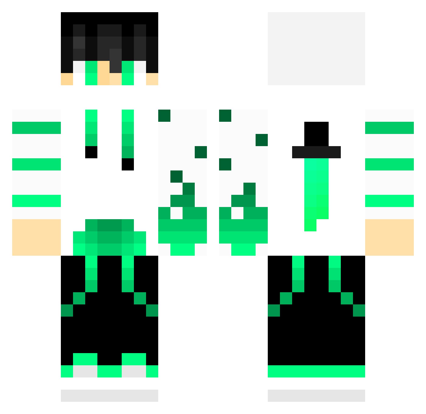 Dirtaos Minecraft skin, front and back view