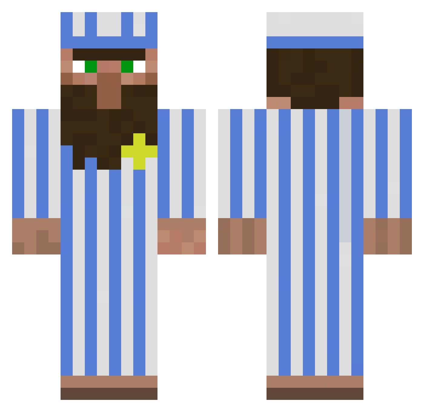Exiy Minecraft skin, front and back view