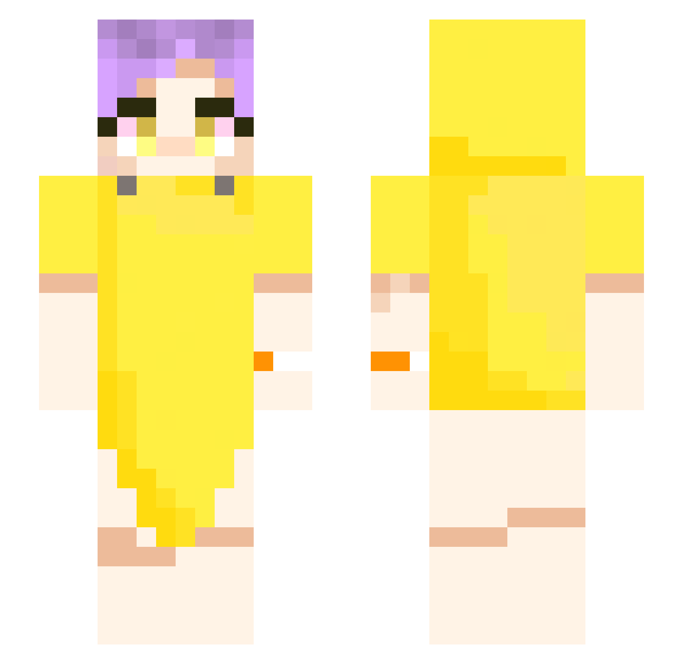 amitythepuppy Minecraft skin, front and back view
