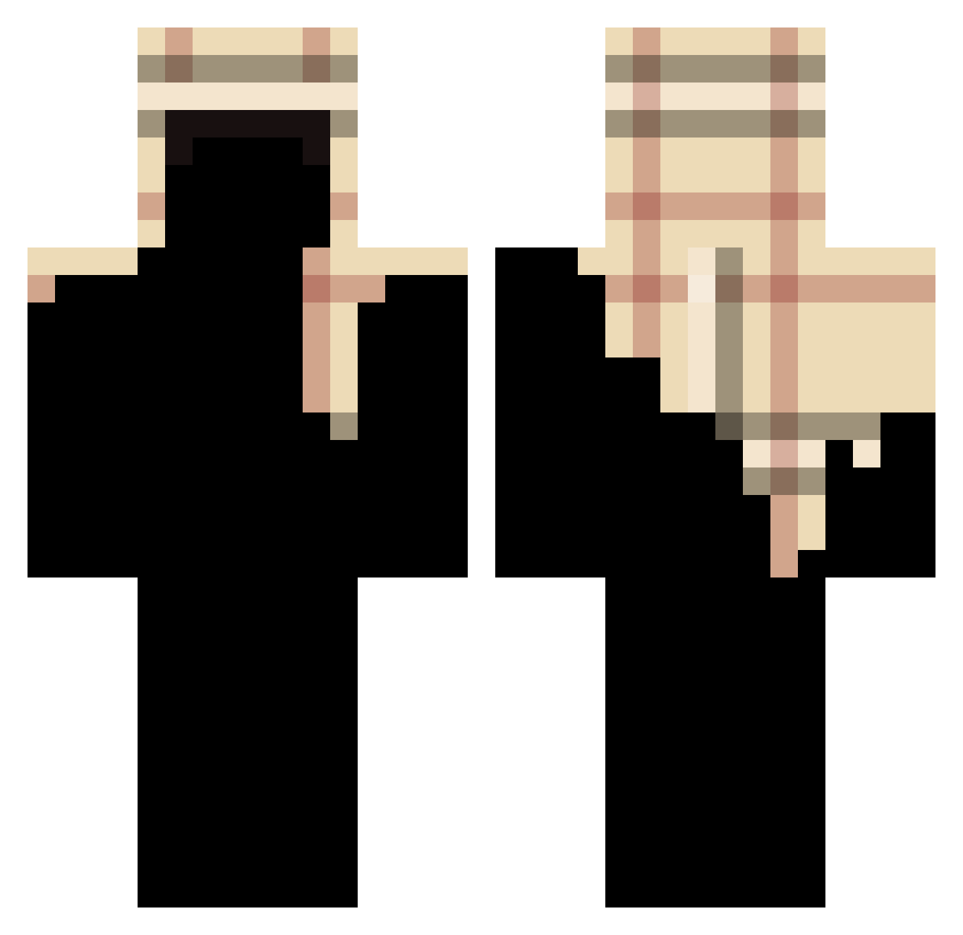 ZBenH Minecraft skin, front and back view
