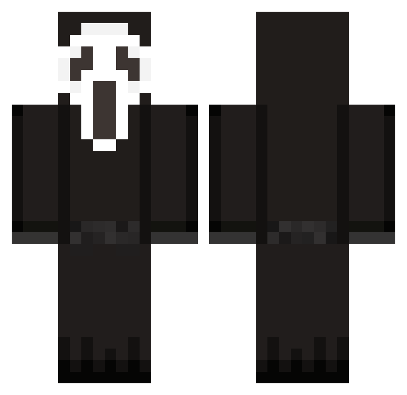 Vikti Minecraft skin, front and back view