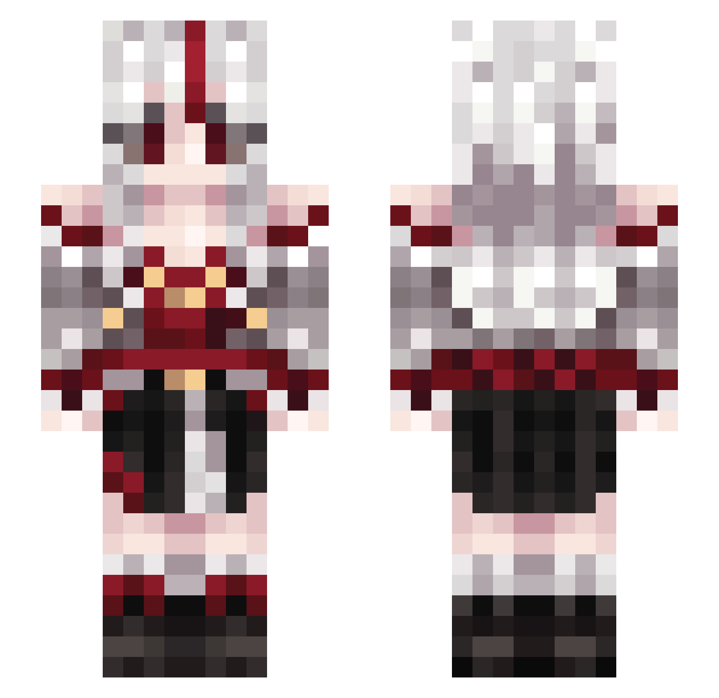 Tenshi_002 Minecraft skin, front and back view