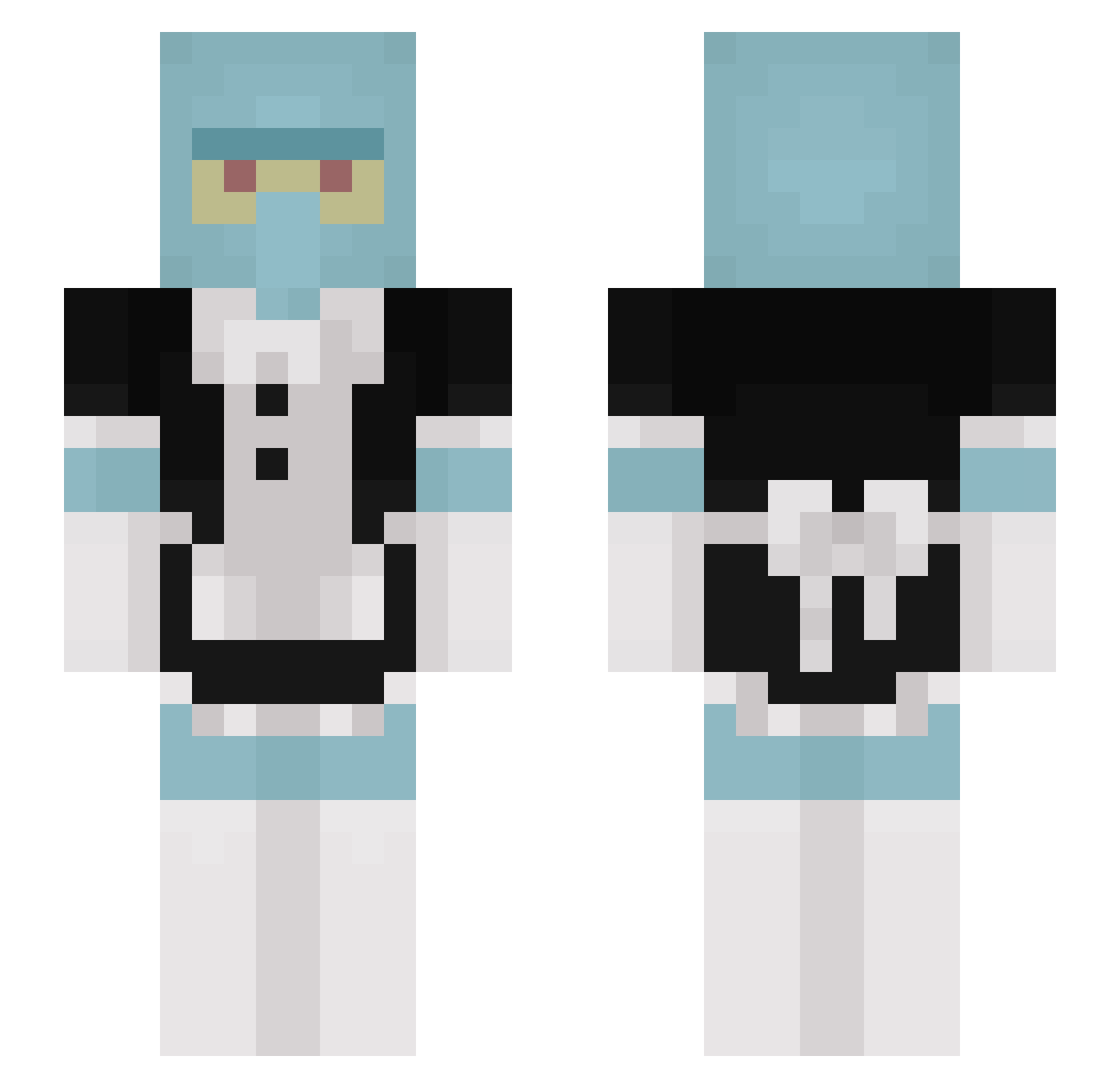 SEN_SKETCH Minecraft skin, front and back view