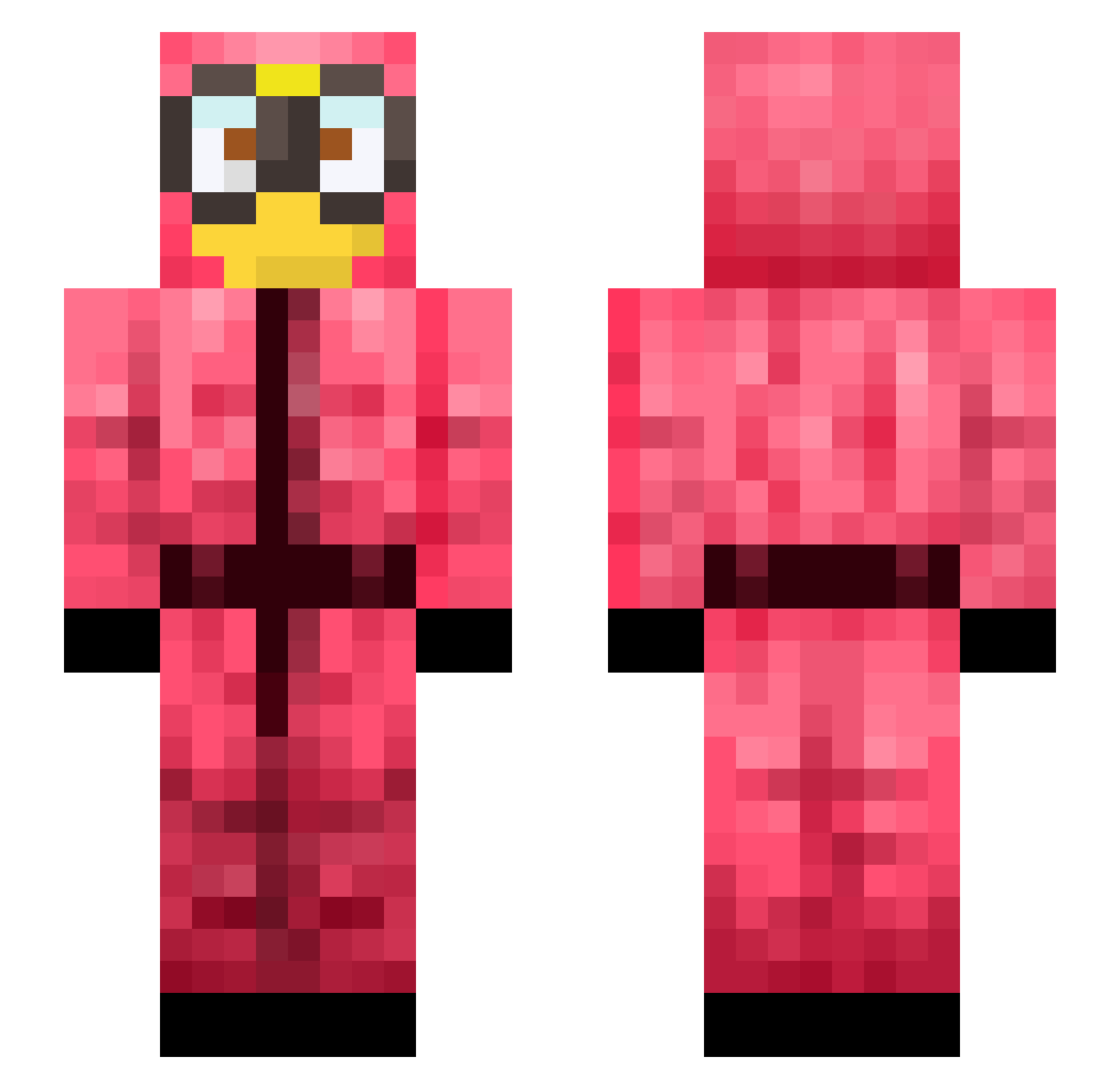 Neformale Minecraft skin, front and back view
