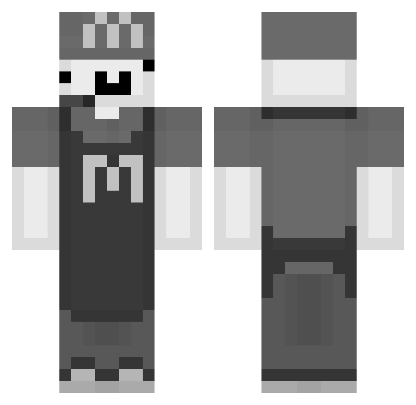 3AMwater Minecraft skin, front and back view