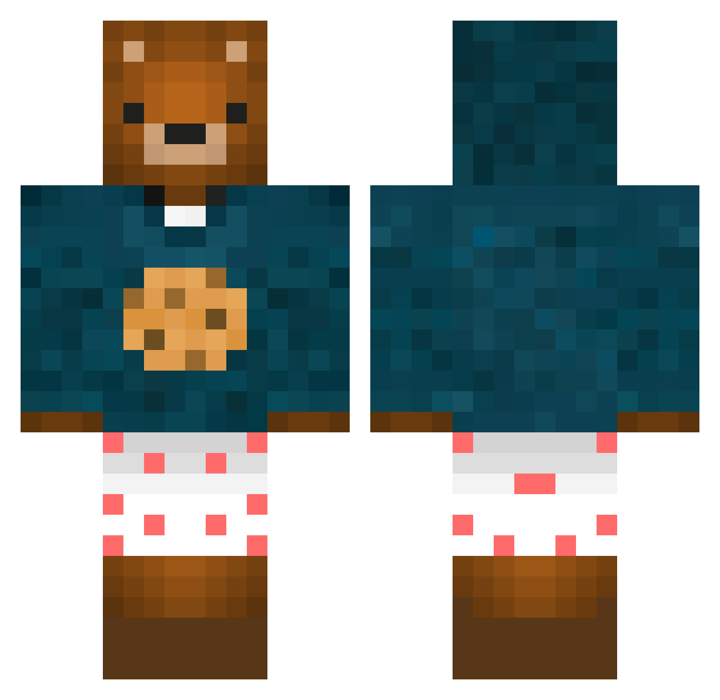 IchiroBoomer Minecraft skin, front and back view
