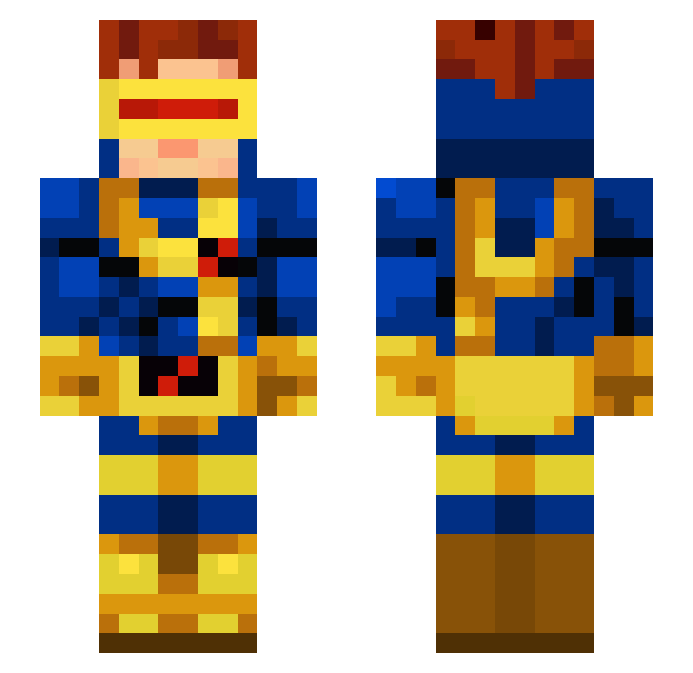 BackstabMC Minecraft skin, front and back view