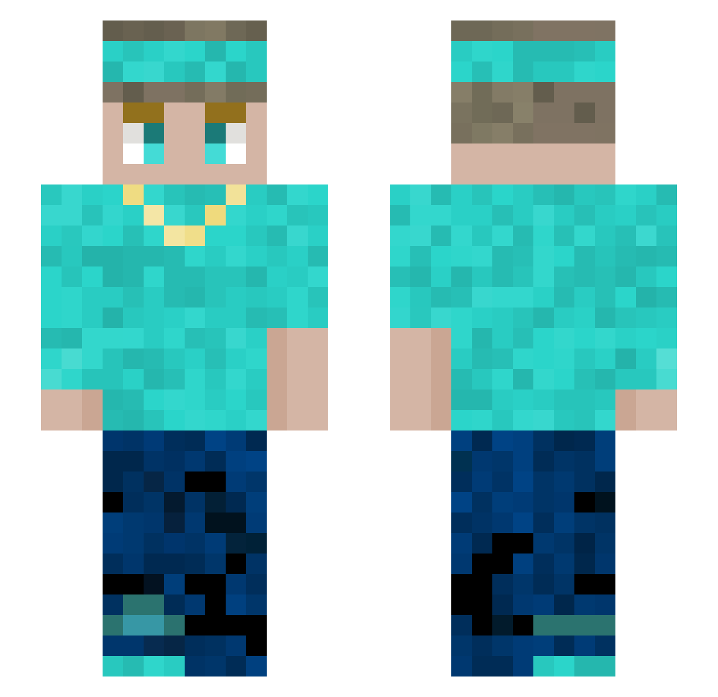 SweatedDiamond Minecraft skin, front and back view