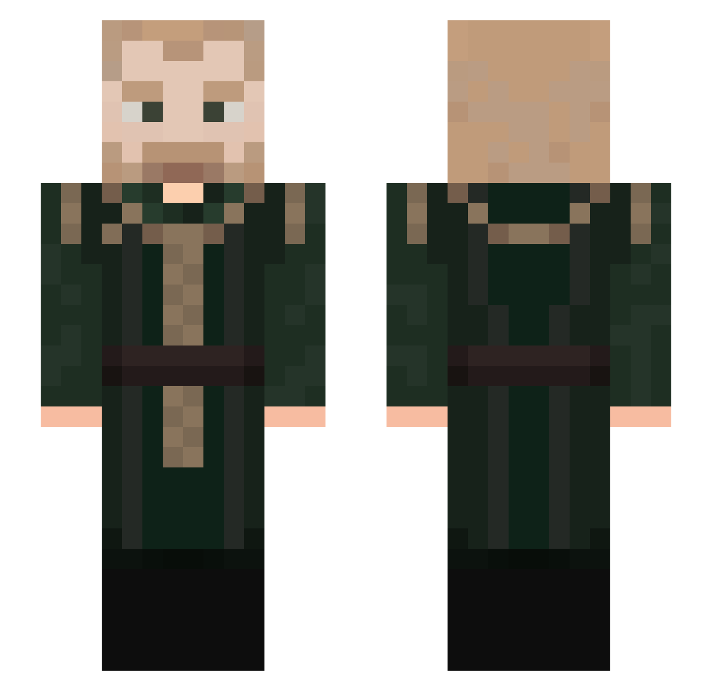 Tokeloke123 Minecraft skin, front and back view