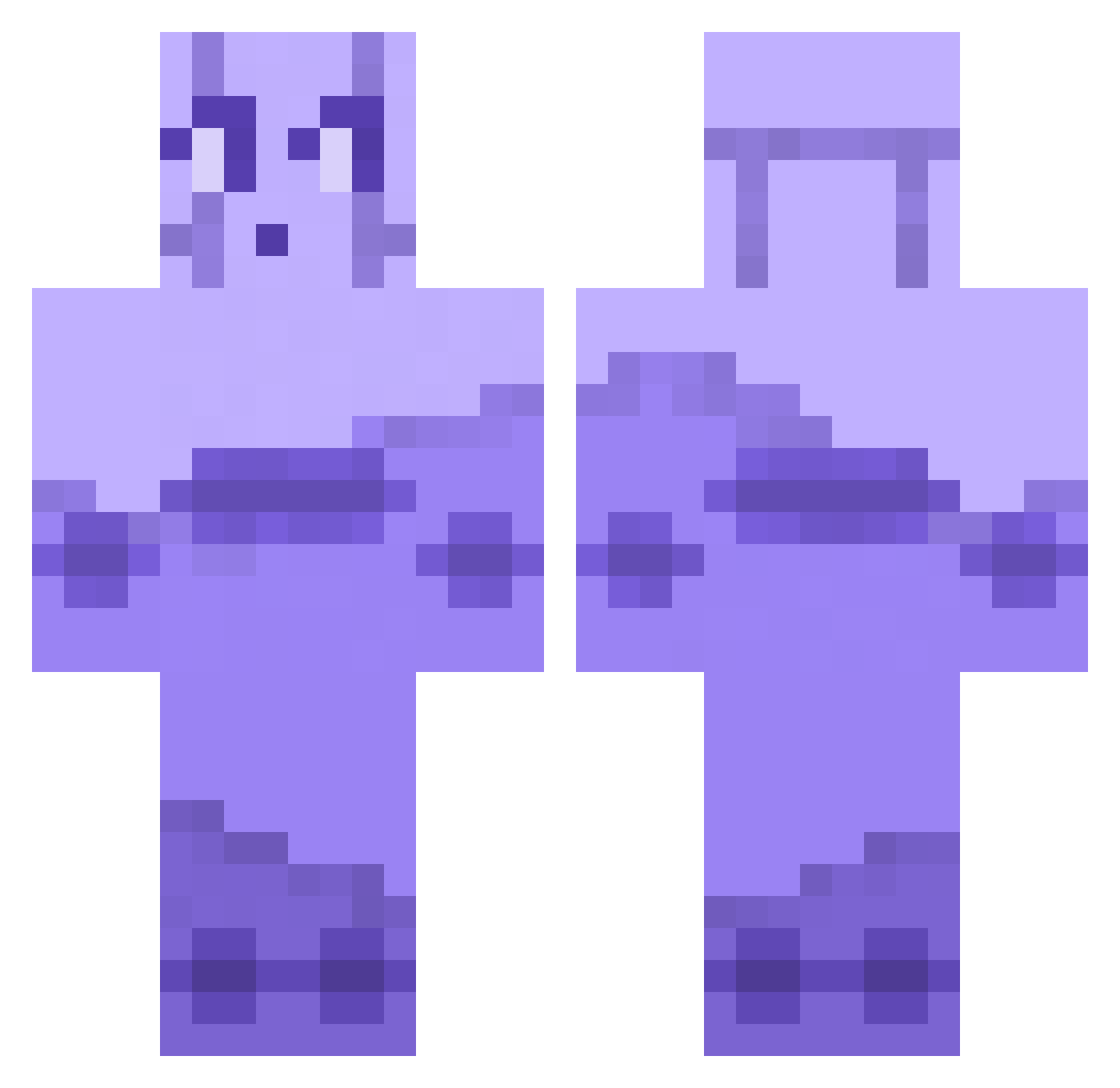 atticuswowzers Minecraft skin, front and back view
