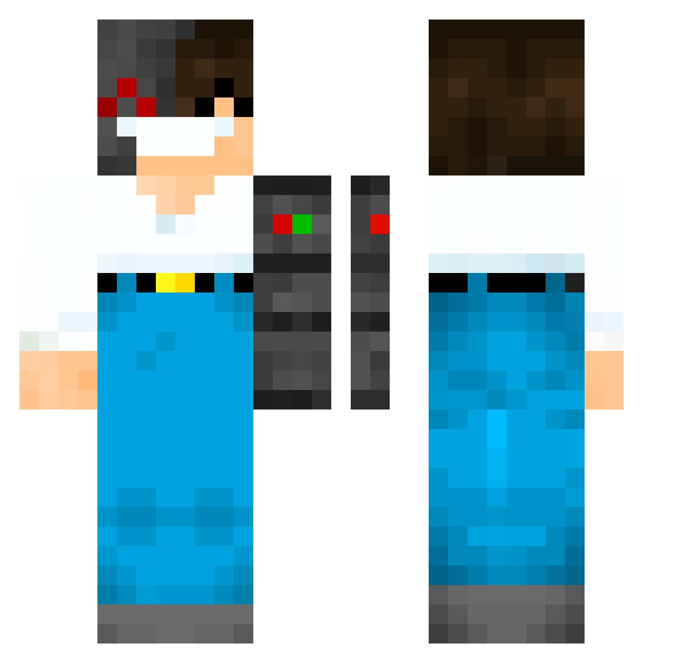 ApexGamer6000 Minecraft skin, front and back view