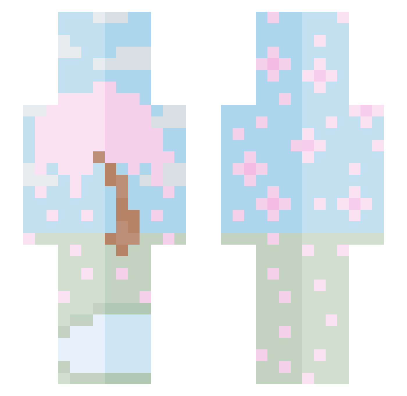 kkrystekk Minecraft skin, front and back view
