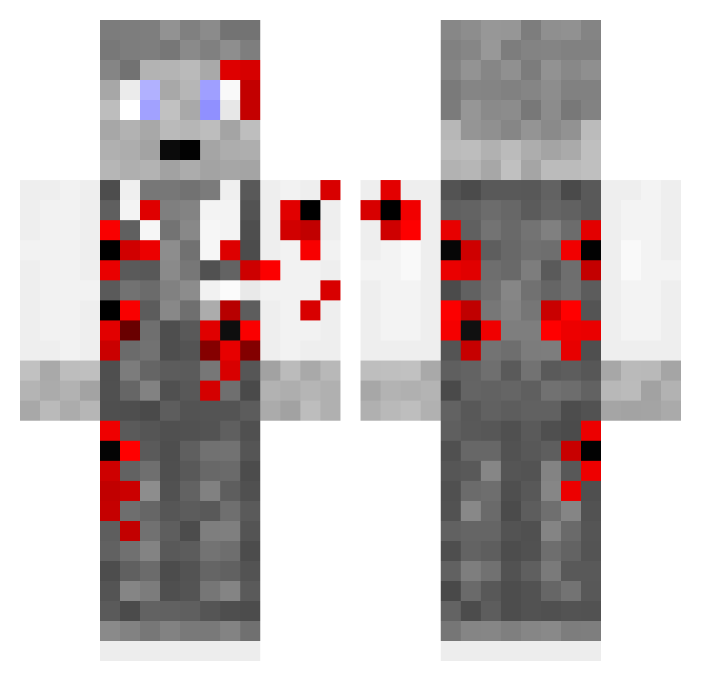 Dessh Minecraft skin, front and back view