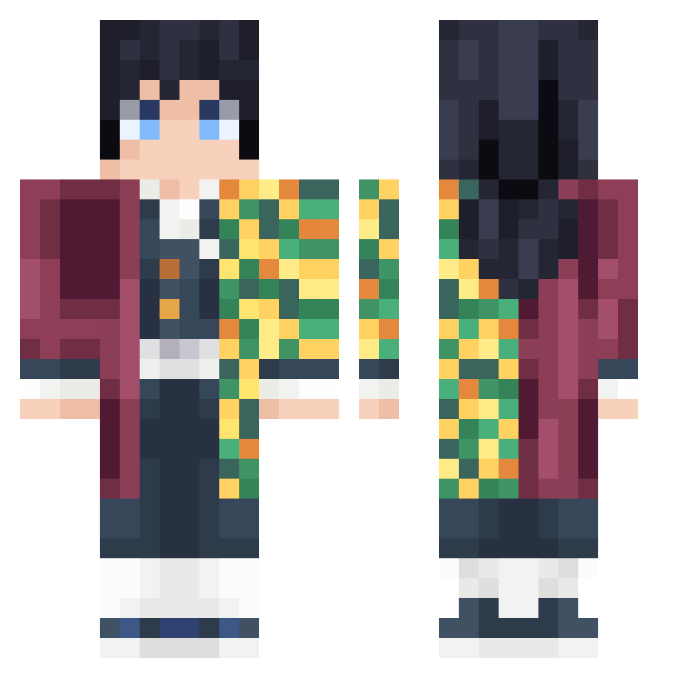 Simple_Die Minecraft skin, front and back view