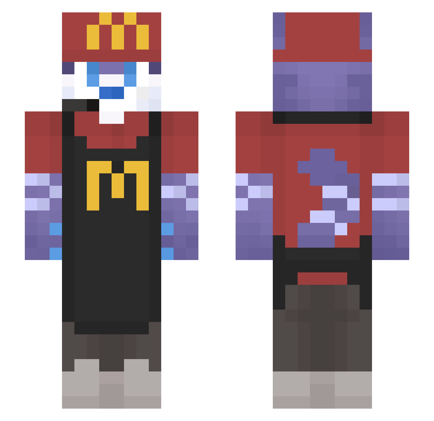 Bahamut_Cat Minecraft skin, front and back view