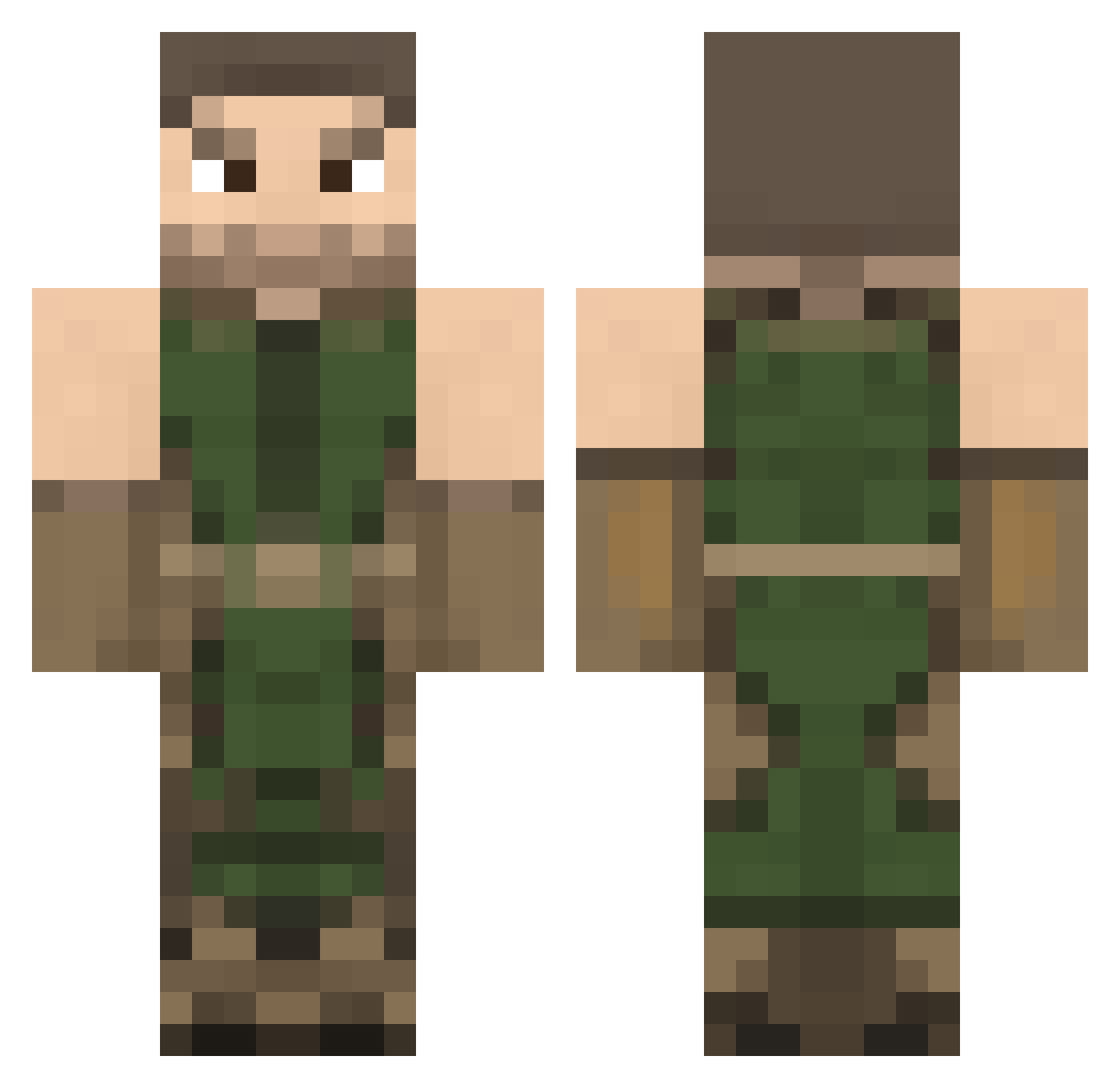 Javieh10 Minecraft skin, front and back view