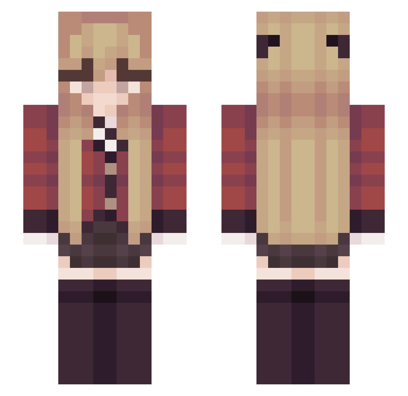 ivysae Minecraft skin, front and back view
