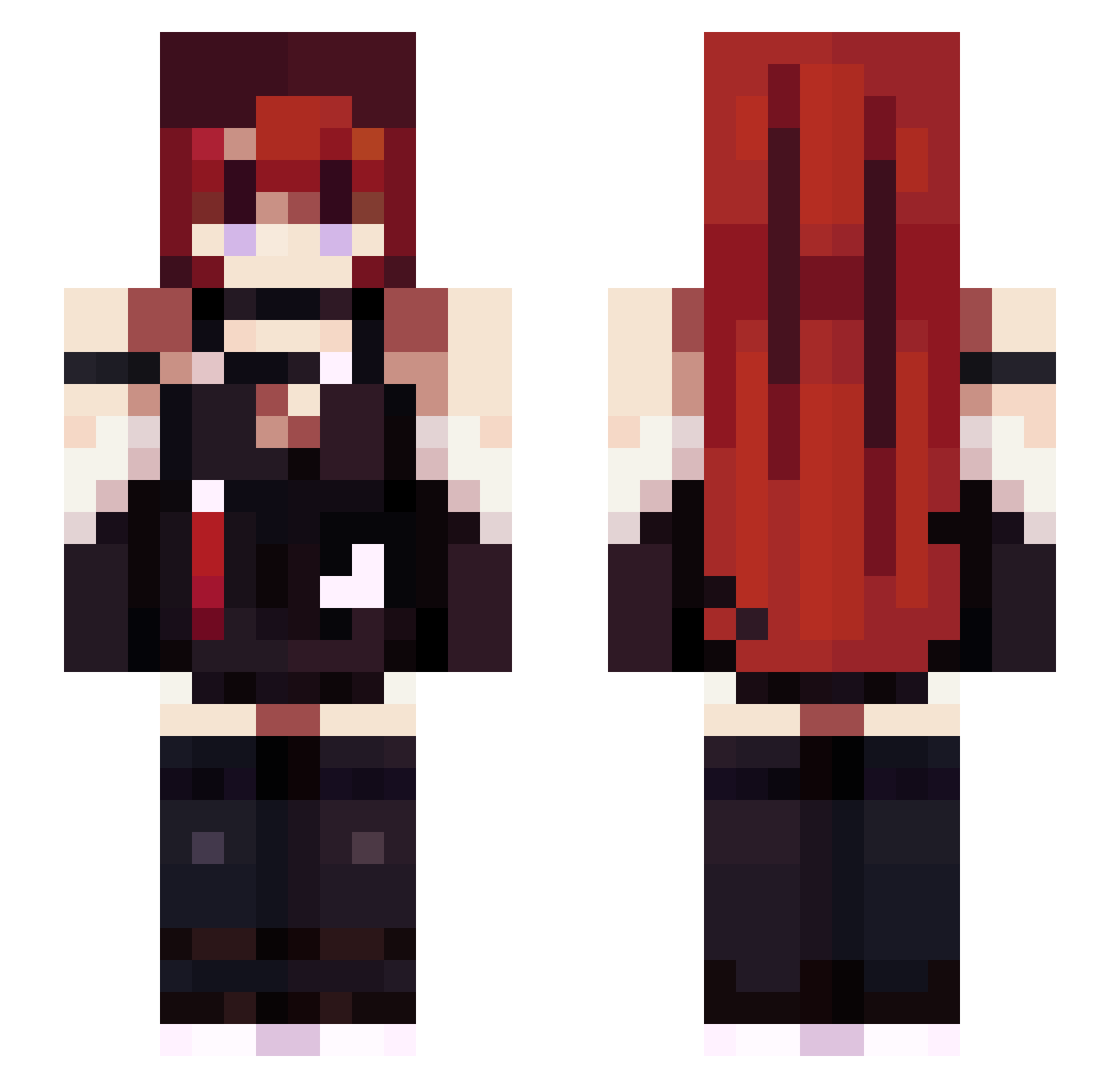 StevenT02 Minecraft skin, front and back view