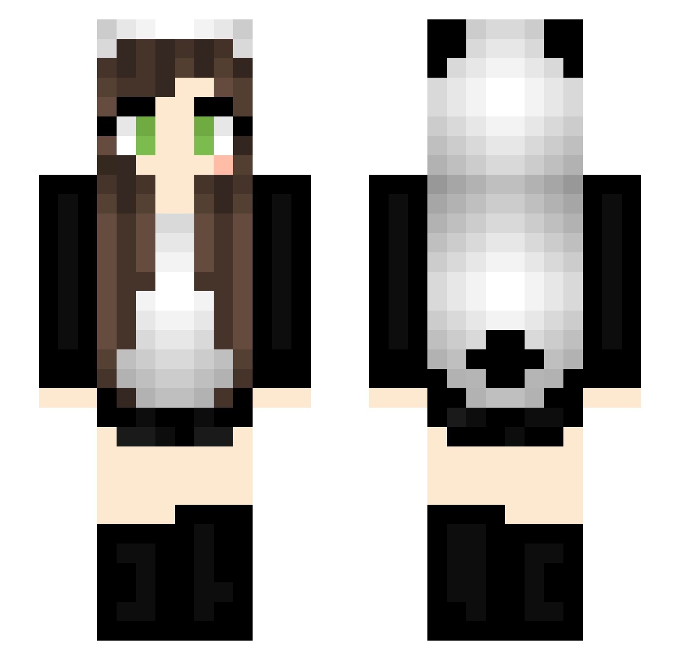 MustachedPanda Minecraft skin, front and back view