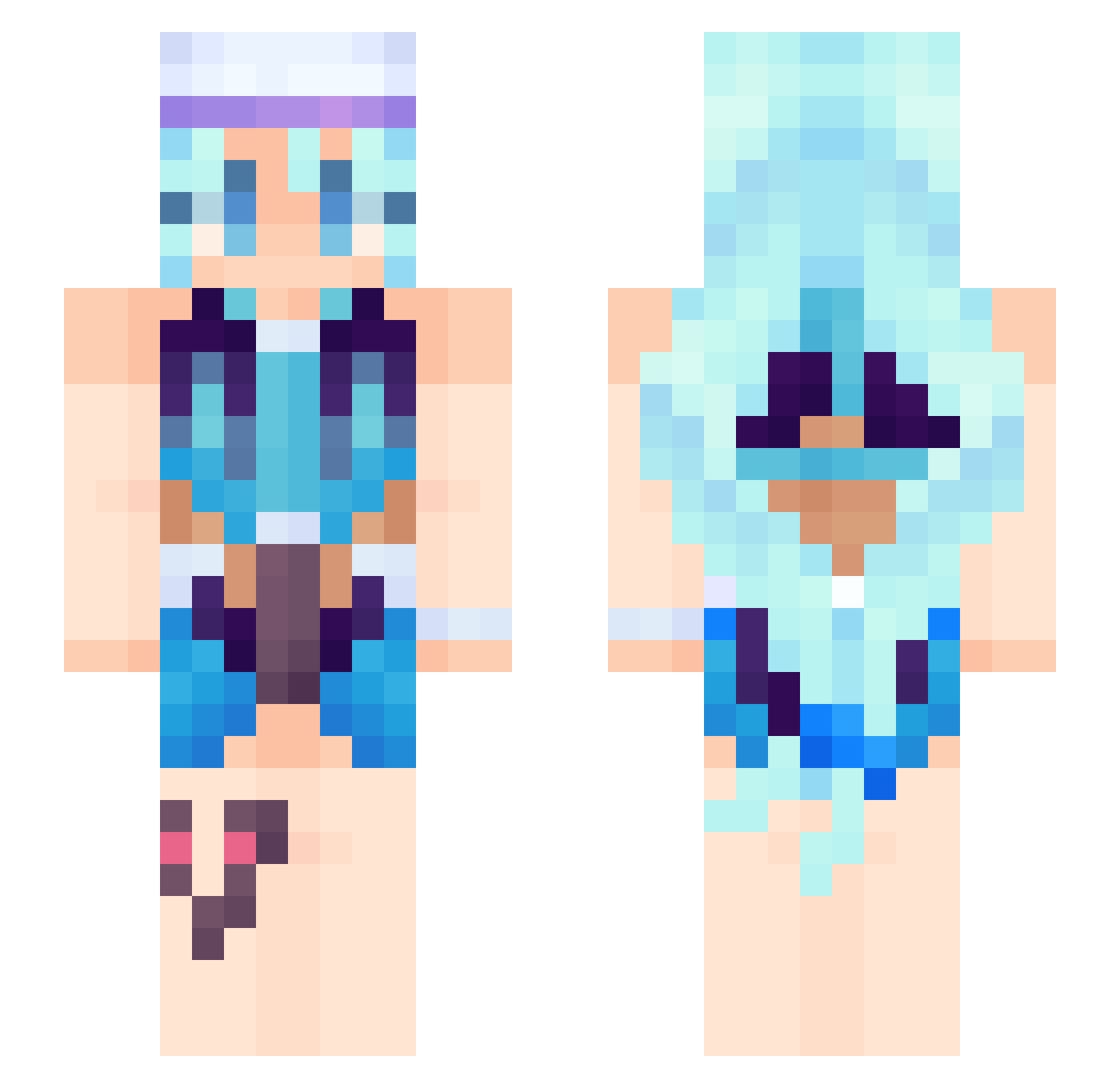 batataPLeis Minecraft skin, front and back view