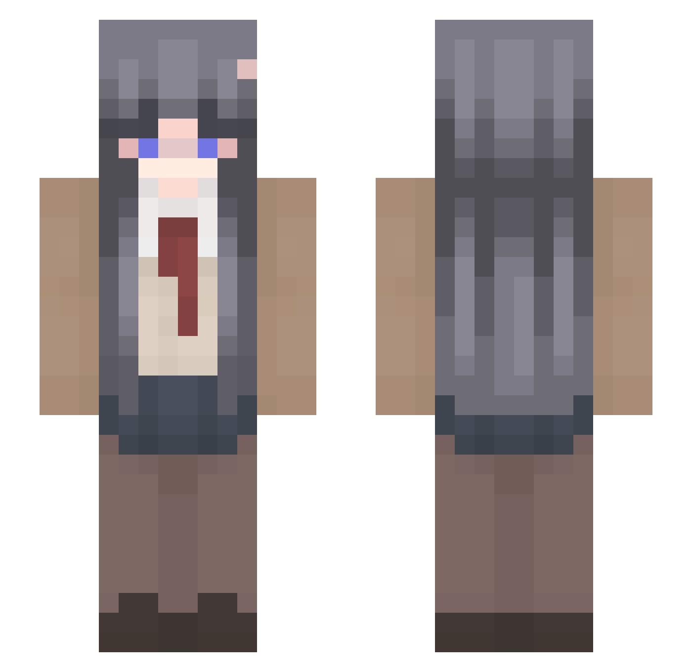 1227ws Minecraft skin, front and back view