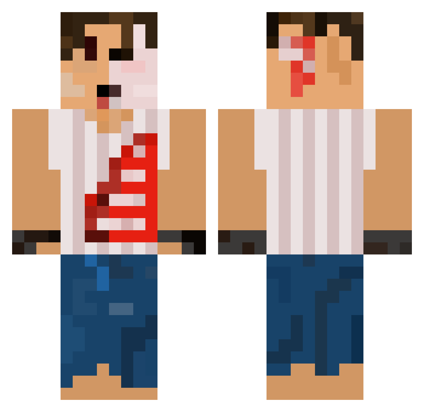 Eninjo Minecraft skin, front and back view