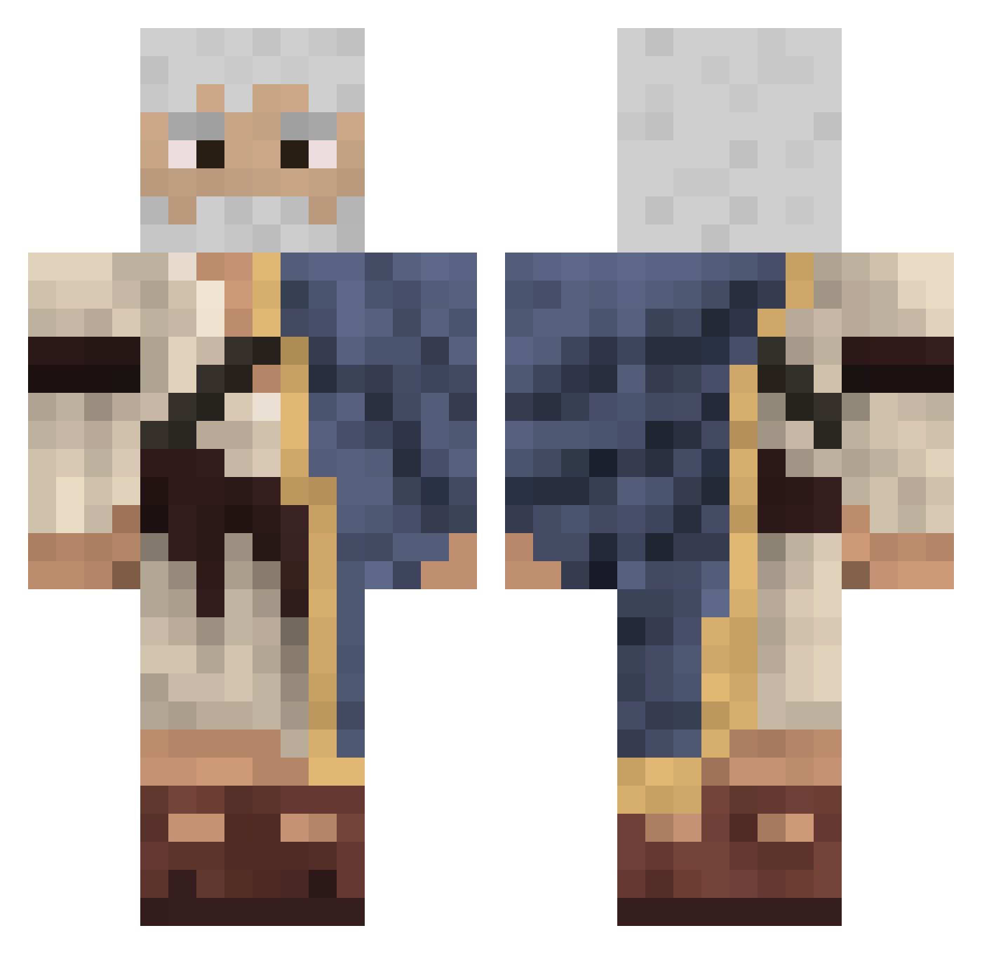 ZbieraczBawelny Minecraft skin, front and back view