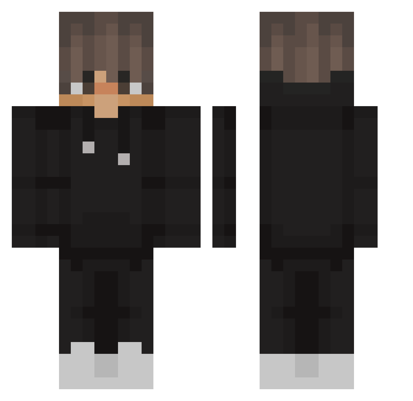 riyf Minecraft skin, front and back view