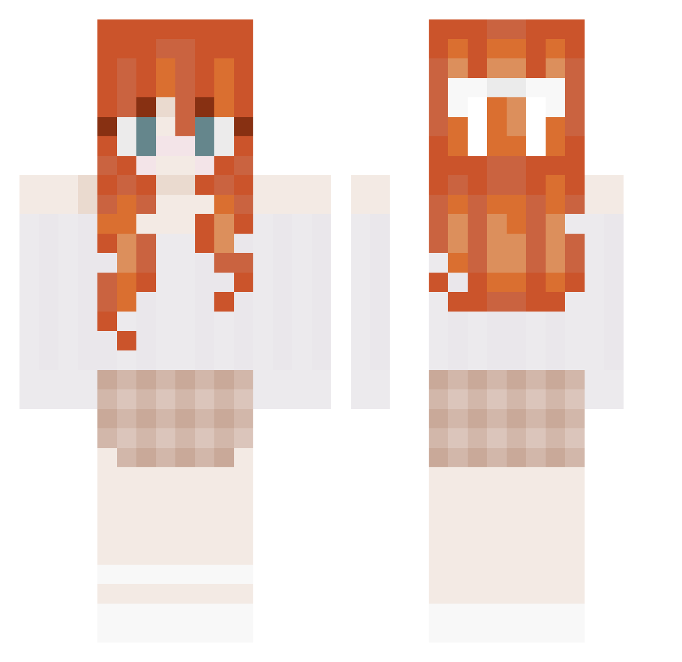 Ztian Minecraft skin, front and back view