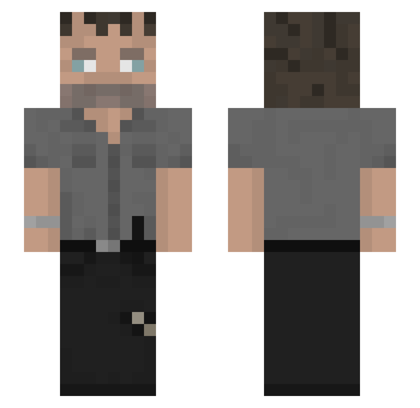 A_P3R5N Minecraft skin, front and back view