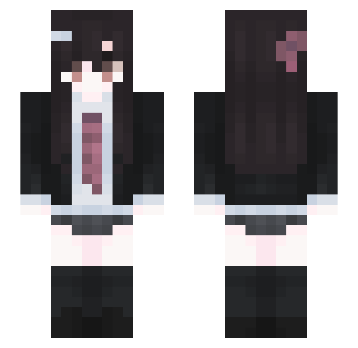 Tomoaki1008 Minecraft skin, front and back view