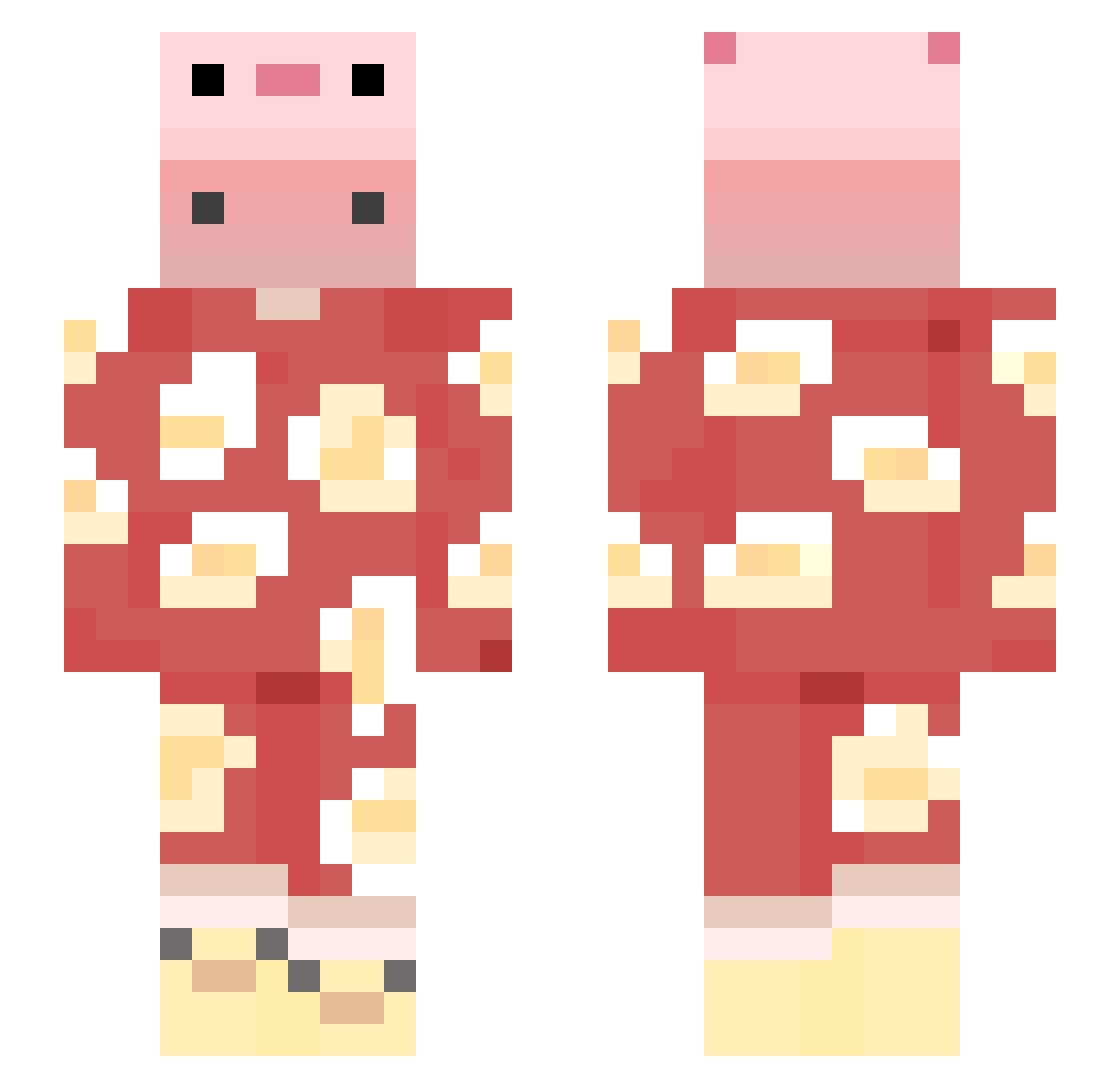 MrPetaardos Minecraft skin, front and back view