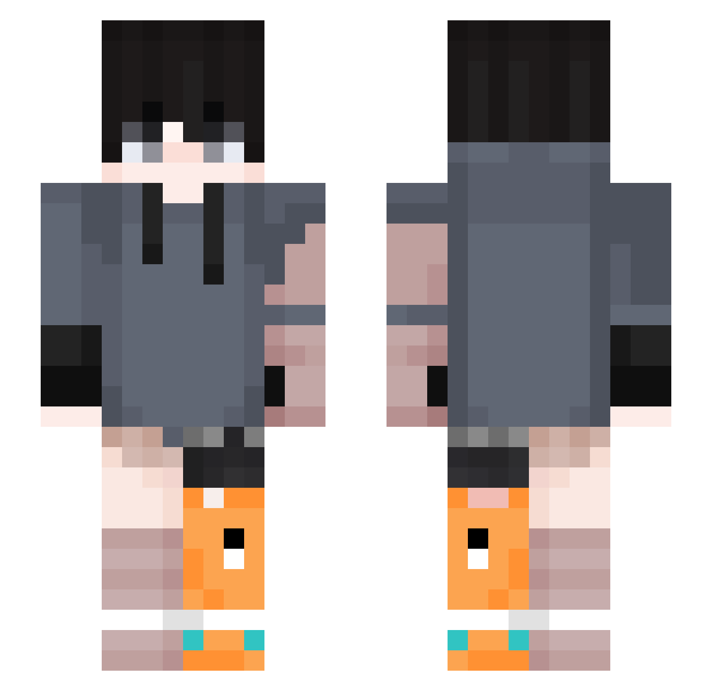 thespeechspy Minecraft skin, front and back view