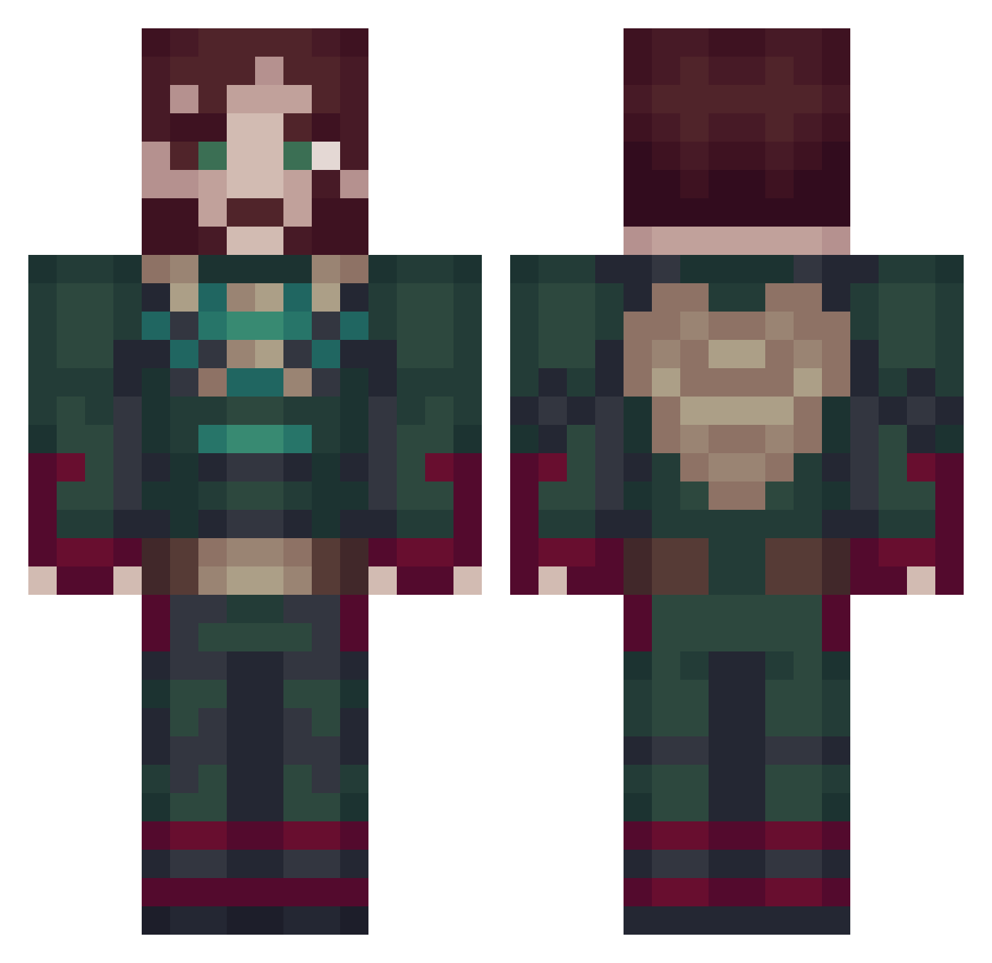 FoidStalker666 Minecraft skin, front and back view