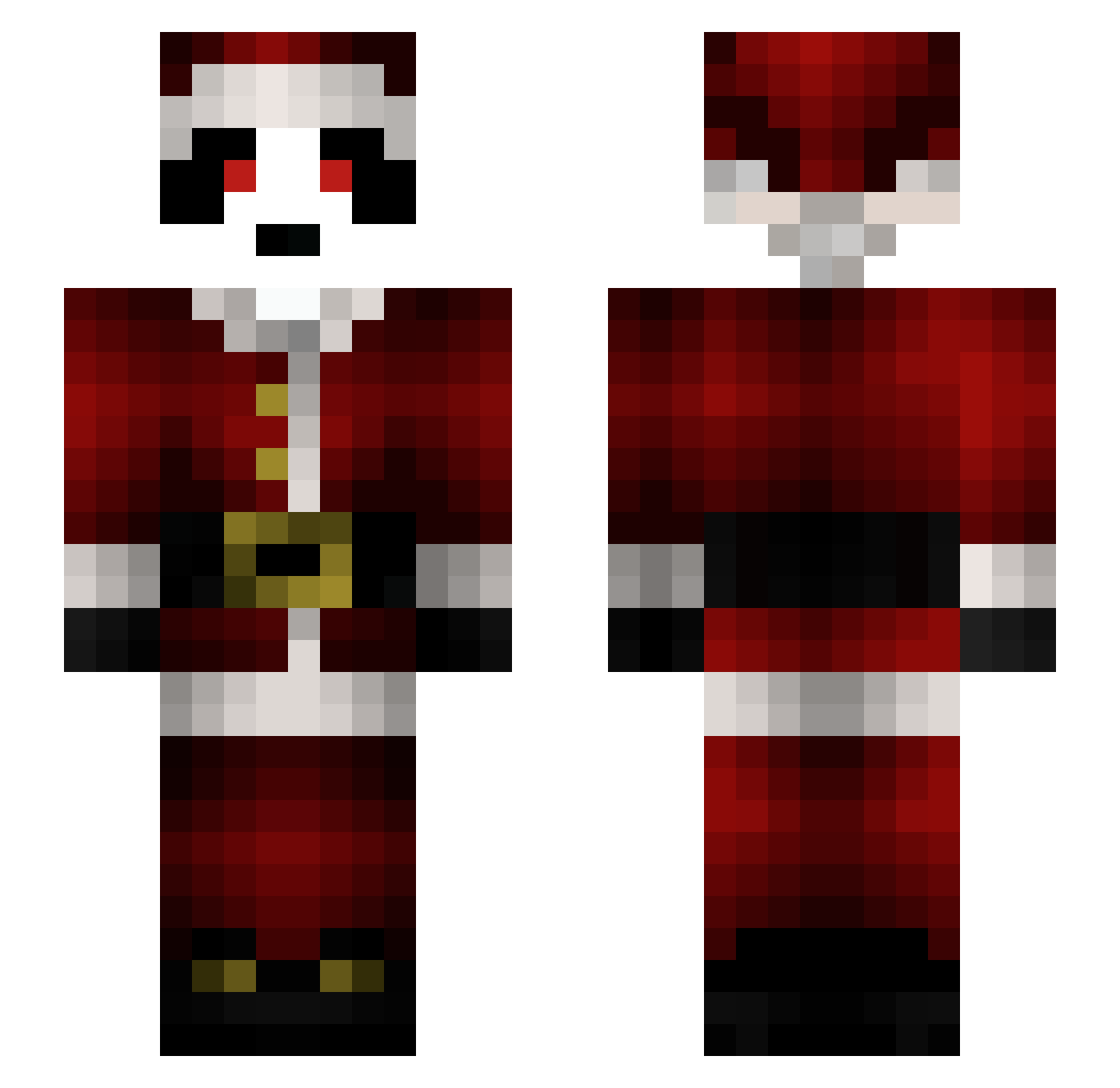 hvpxlxss Minecraft skin, front and back view