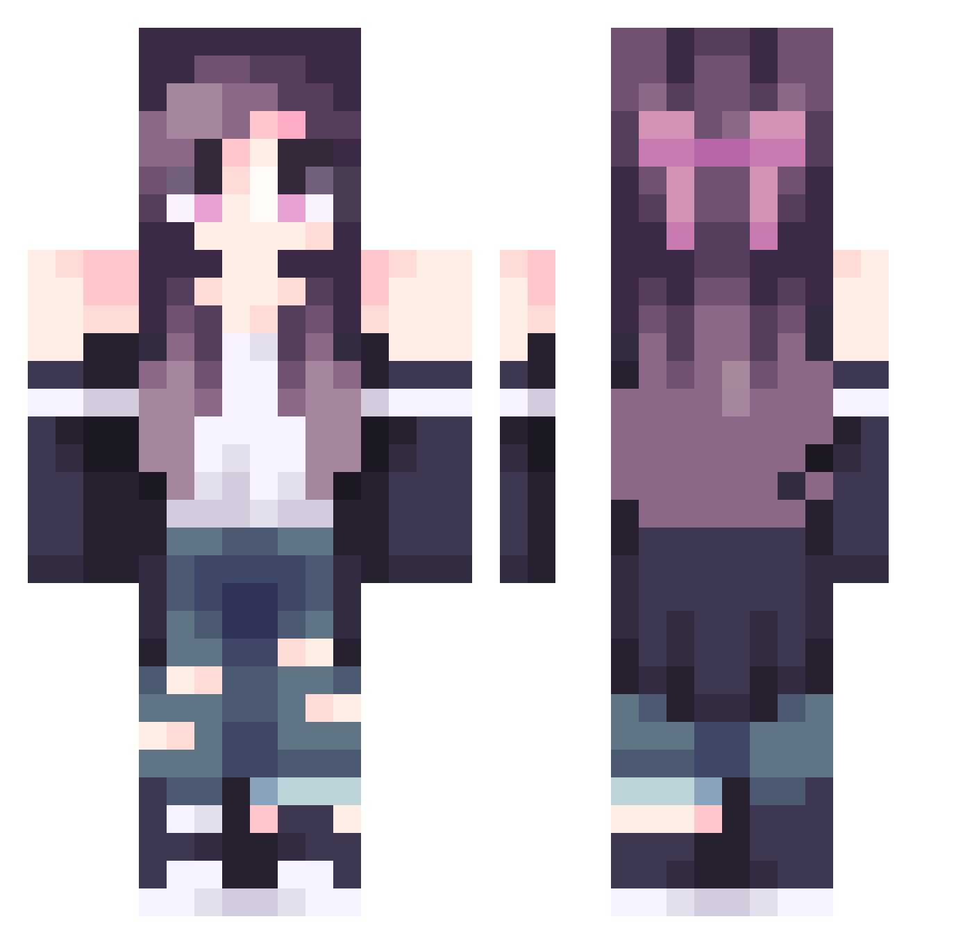 Prophetess Minecraft skin, front and back view