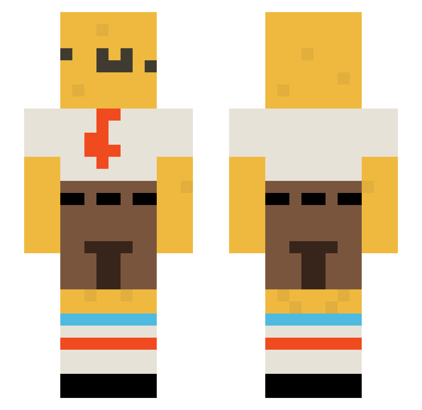 Reev4l Minecraft skin, front and back view