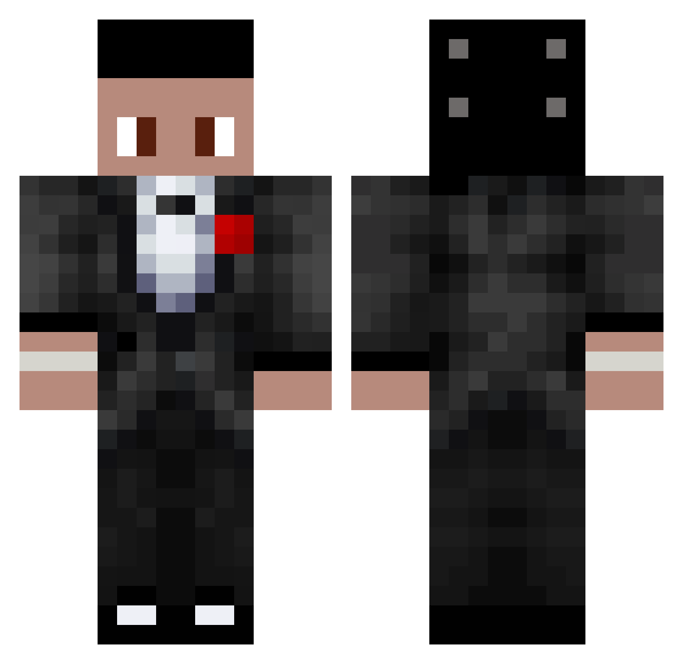 Pelayio Minecraft skin, front and back view