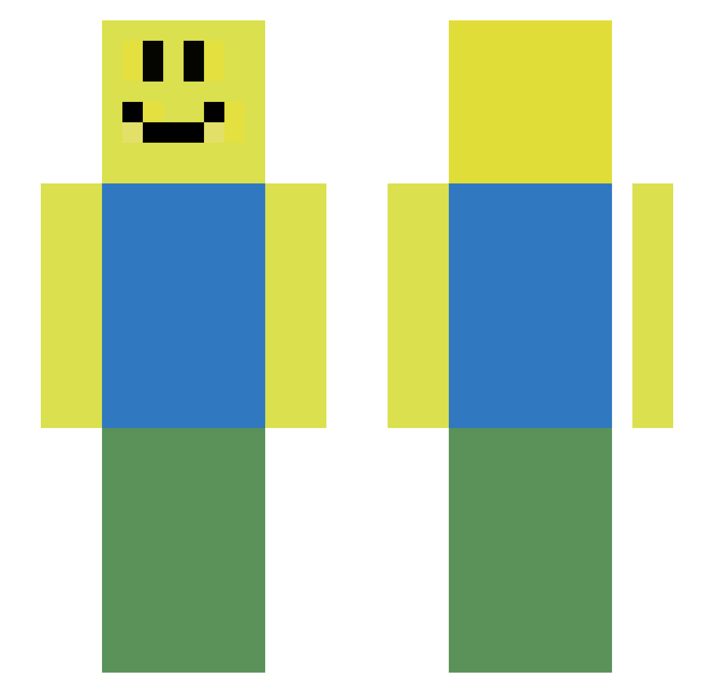 Bilalo Minecraft skin, front and back view