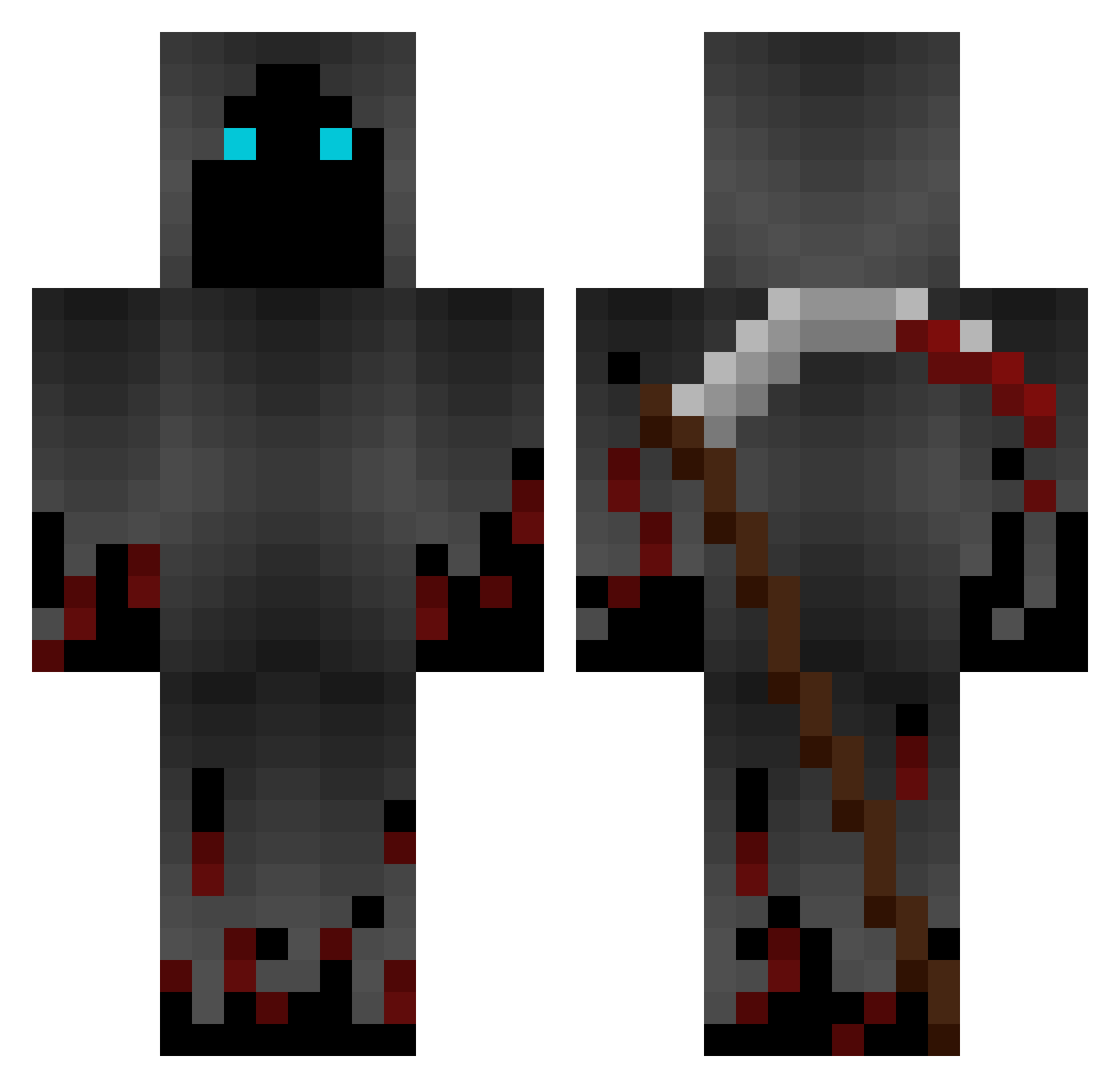 landsome Minecraft skin, front and back view