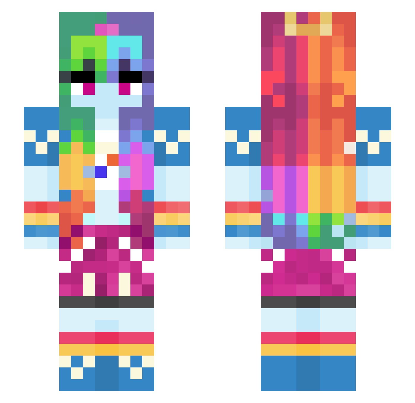 xastro_starx Minecraft skin, front and back view