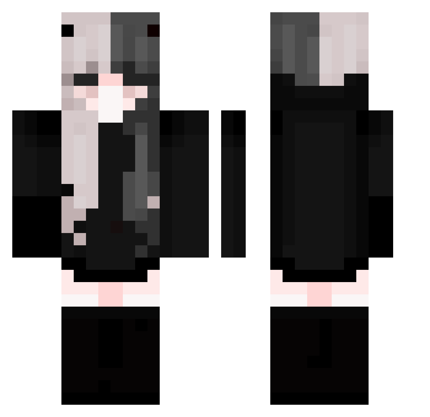 QuimeraCloe Minecraft skin, front and back view