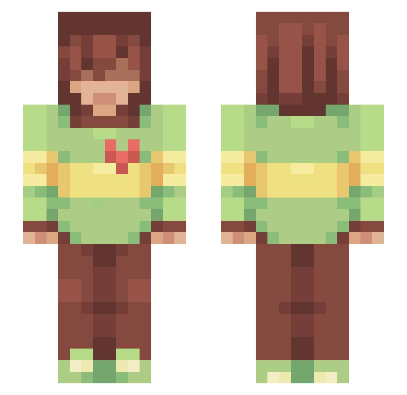 Xevonic Minecraft skin, front and back view
